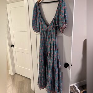 SAYLOR Teal and Pink Floral Dress